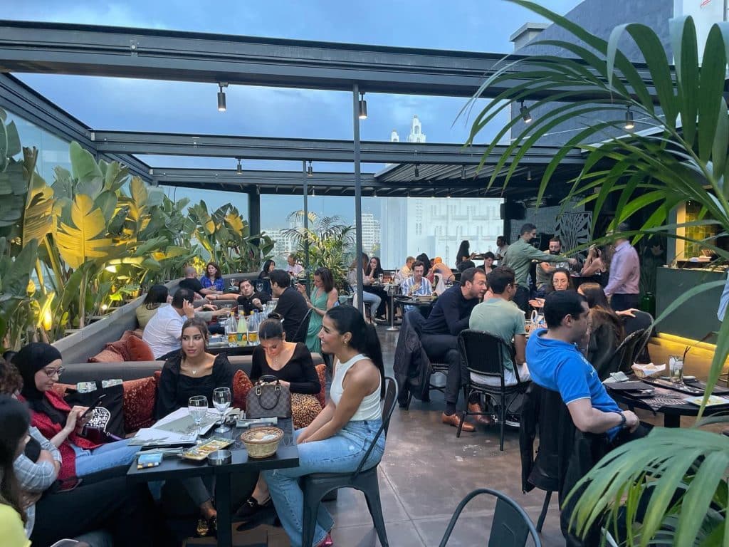 the restaurant Jamesrooftop with the view on the cathedral / thatspot casablanca wher to watch the world cup